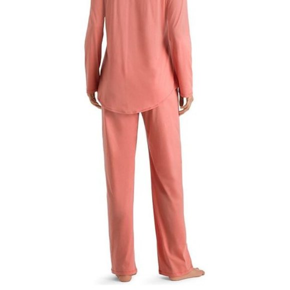 NewWT HANRO %100 COTTON DELUXE LONG SLV BUTTON FRONT PAJAMA L Made in Portugal - Picture 2 of 10